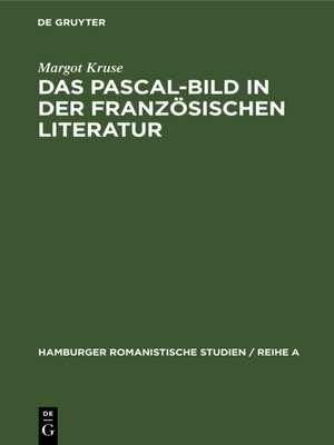 cover image of Das Pascal-Bild in der französischen Literatur